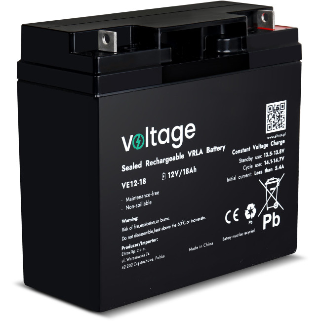 Akumulator AGM Voltage 12V 18Ah VE12-18