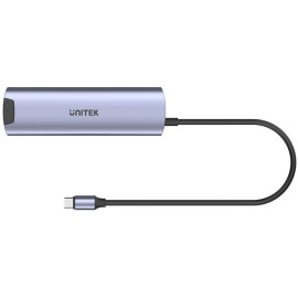 H1112F Unitek Aktywny Hub USB-C 5Gbps, HDMI RJ-45 PD 100W