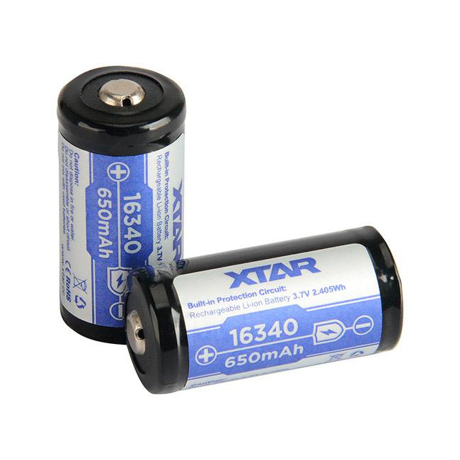 Akumulatorek 16340 / R-CR123 3,7V Xtar 650mAh (1 szt.) z zabezpieczeniem