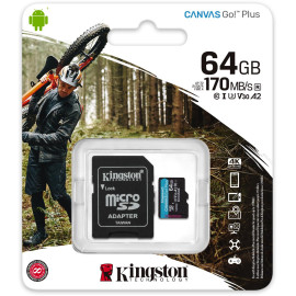 Karta pamięci microSD Kingston Canvas Go Plus microSDXC C10 UHS-I 64GB