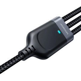 Kabel 3w1 USB-A / USB-C micro-USB Lightning Joyroom S-1T3018A18 30cm 3.5A w oplocie czarny