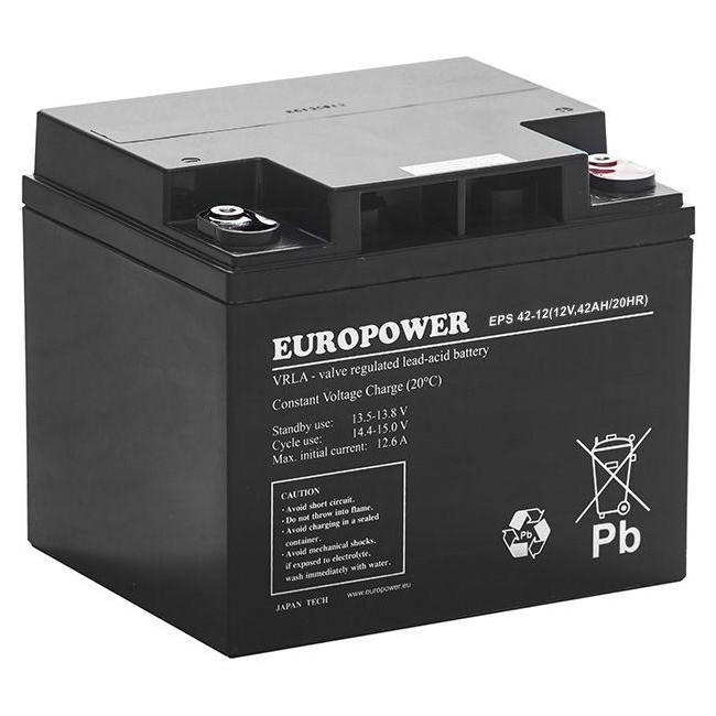 Akumulator AGM EUROPOWER serii EPS 12V 42Ah (Żywotność 8-12 lat)