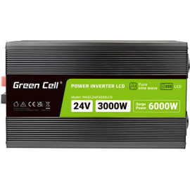 PRZETWORNICA NAPIĘCIA Green Cell PowerInverter LCD 24V / 230V 3000/6000W CZYSTA SINUSOIDA