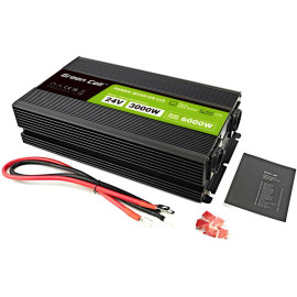 PRZETWORNICA NAPIĘCIA Green Cell PowerInverter LCD 24V / 230V 3000/6000W CZYSTA SINUSOIDA