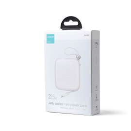 Powerbank Joyroom Jelly Series JR-L002 10000mAh 22.5W PD QC z kablem 1x USB-A 1x USB-C biały