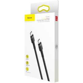 KABEL USB-C / USB-C Baseus Cafule CATKLF-HG1 200cm 60W 3A PD 2.0 QC 3.0 CZARNO-SZARY W OPLOCIE