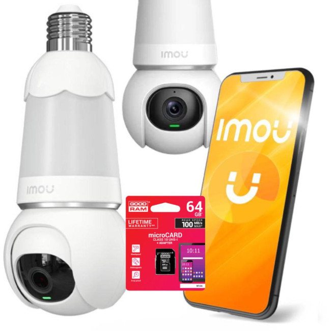 Kamera IP Imou kamera żarówka Bulb Cam 5MP IPC z kartą pamięci 64BG Goodram