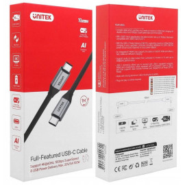 Przewód USB Unitek C14082ABK USB-C na USB-C 10Gbps 4K 60Hz 20V/5A