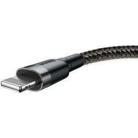 KABEL USB-A / Lightning iPhone Baseus Cafule CALKLF-CG1 200cm Apple 1.5A CZARNO-SZARY W OPLOCIE