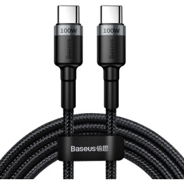 KABEL USB-C / USB-C Baseus Cafule CATKLF-ALG1 200cm 100W 5A PD 2.0 QC 3.0 CZARNO-SZARY W OPLOCIE