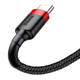 KABEL USB-A / USB-C Baseus Cafule CATKLF-A91 50cm 3A QC 3.0 CZARNO-CZERWONY W OPLOCIE