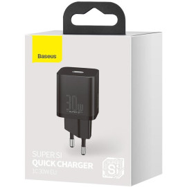 ŁADOWARKA SIECIOWA Baseus Super Si Quick Charger 1C CCSUP-J01 30W 1x USB-C PD 3.0 QC 3.0 CZARNA