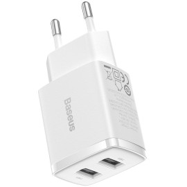 ŁADOWARKA SIECIOWA Baseus Compact Charger CCXJ010202 10.5W 2x USB-A BIAŁA