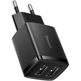 ŁADOWARKA SIECIOWA Baseus Compact Charger CCXJ010201 10.5W 2x USB-A CZARNA