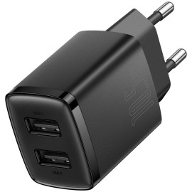 ŁADOWARKA SIECIOWA Baseus Compact Charger CCXJ010201 10.5W 2x USB-A CZARNA