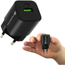 ŁADOWARKA SIECIOWA everActive GaN SC-390QB 30W 1xUSB-C 1xUSB-A PD PPS