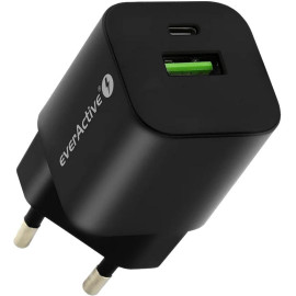 ŁADOWARKA SIECIOWA everActive GaN SC-390QB 30W 1xUSB-C 1xUSB-A PD PPS