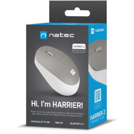 Mysz bezprzewodowa Natec Harrier 2 1600dpi Bluetooth biało-szary