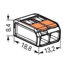 Szybkozłączka uniwersalna LINKA/DRUT 2x 0,2-4mm2 WAGO 221-412 (Paczka 100szt.)