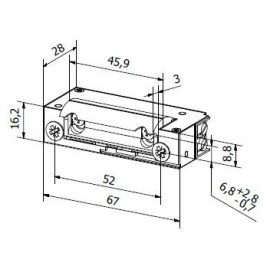 Elektrozaczep HARTTE XS12UW-B seria XS (R5) 12V AC/DC standard z wyłącznikiem wzmocniony