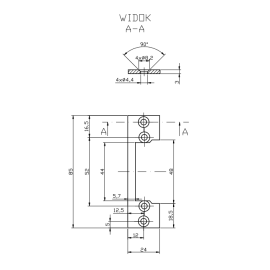 Płaskownik HARTTE OK-P1 krótki, S, 3mm, STC, otwarty