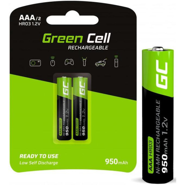 AKUMULATORKI Green Cell 2x AAA HR03 950mAh GR07