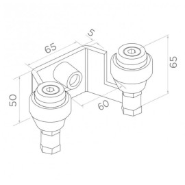 Uchwyt PSG 60.023 60mm górny do bram przesuwnych (2 rolki)