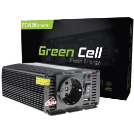 PRZETWORNICA NAPIĘCIA INWERTER Green Cell 12V / 230V 500W/1000W MODYFIKOWANA SINUSOIDA INV03DE