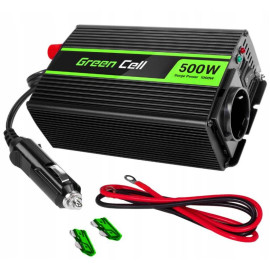 PRZETWORNICA NAPIĘCIA INWERTER Green Cell 12V / 230V 500W/1000W MODYFIKOWANA SINUSOIDA INV03DE