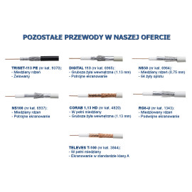 PRZEWÓD KONCENTRYCZNY TRISET-113 75 Om PE+żel Fca klasa A 1,13/4,8/6,8 100 dB - rolka 100m