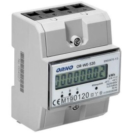 OR-WE-520 ORNO 3-fazowy licznik energii elektrycznej, 80A, MID, 3 moduły, DIN TH-35mm