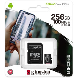 Karta pamięci microSD Kingston Canvas Select Plus microSDXC C10 UHS-I 256GB