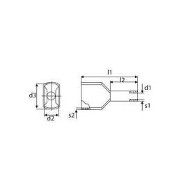 TULEJKA IZOLOWANA PODWÓJNA 1,5mm2 DUID-2x1,5-8 CZERWONY (100szt.)