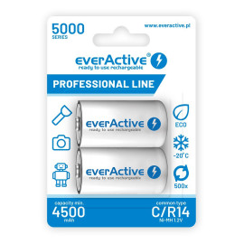 Akumulatorki C / R14 everActive Ni-MH Ni-MH 5000 mAh Professional line (box 2 szt.)