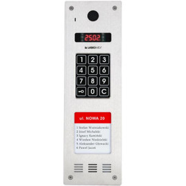 Laskomex CP-2533NR-040 Wąski panel audio pionowy, ze stali nierdzewnej, z czytnikiem RFID i DŁUŻSZĄ listą lokatorów (kompatybiln