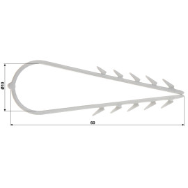 MUROWY TRZYMAK KABLA OKRĄGŁEGO FI 6 DO 10mm 50szt.