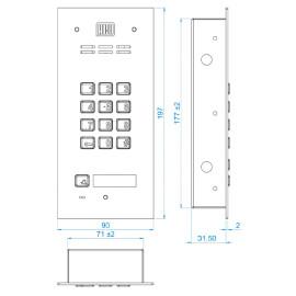 ACO FAM-P-1NPZSACC panel pod tynk 1-lokator czyt. brel. zamek szyfrowy.