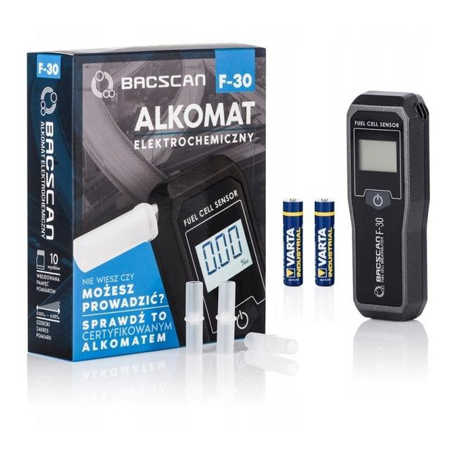 Alkomat BACscan F-30 elektrochemiczny. Kalibracja 24mc - 10 lat gwarancji.