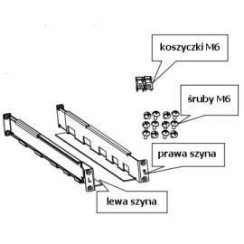 ZESTAW SZYN MONTAŻOWYCH DO SZAF 19" PowerWalker DLA UPS VFI