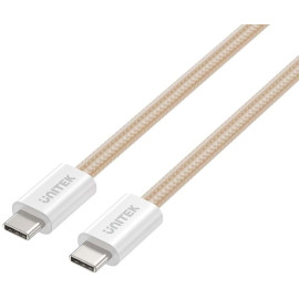 Kabel zwijany magnetycznie Unitek USB C PD 100W beżowy 1m