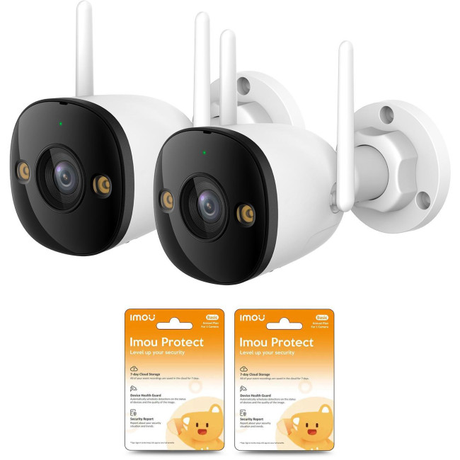 Zestaw 2 kamer IP Imou Bullet 2C 4MP IPC-F42P i 2 chmur Imou Protect