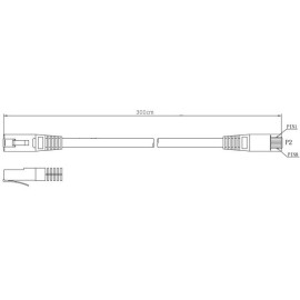 Kabel Patchcord Cat.5e UTP 3m szary