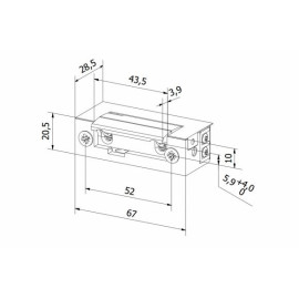 Elektrozaczep BIRA symetryczny ES1-001 12V AC/DC podstawowy