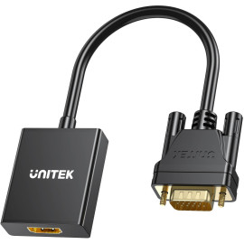 Unitek Adapter VGA na HDMI FullHD czarny 15cm