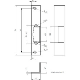 SZYLD ELEKTRA KĄTOWY KRÓTKI MALOWANY SK1501-M